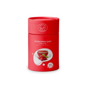 Rozenbottelthee met Fruitkorrels – Kartonnen Cilinderdoos – 175 gr