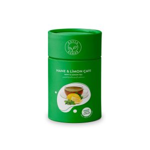 Munt-Citroenthee met Fruitkorrels – Kartonnen Cilinderdoos – 175 gr