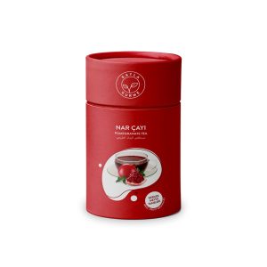 Granaatappelthee met Fruitstukjes – Kartonnen Cilinderdoos – 175 gr